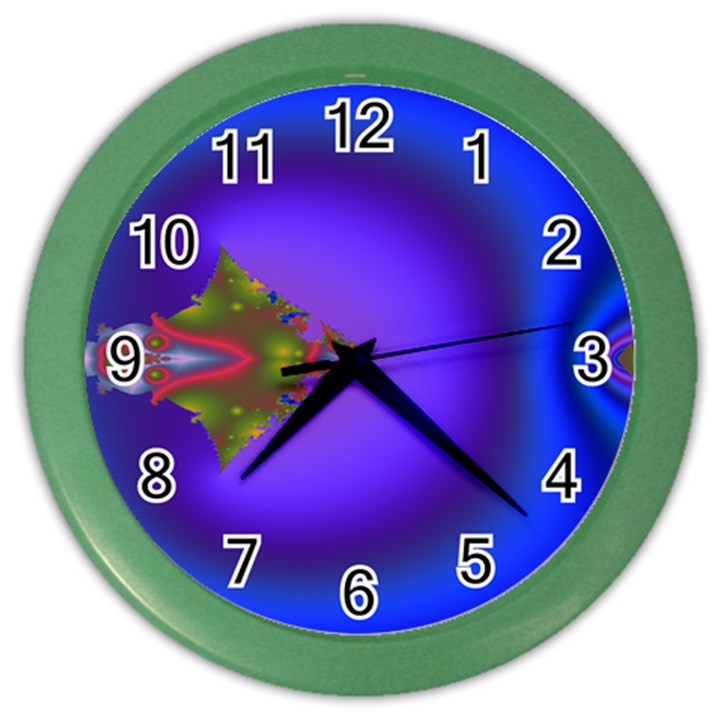 Into The Blue Fractal Color Wall Clocks