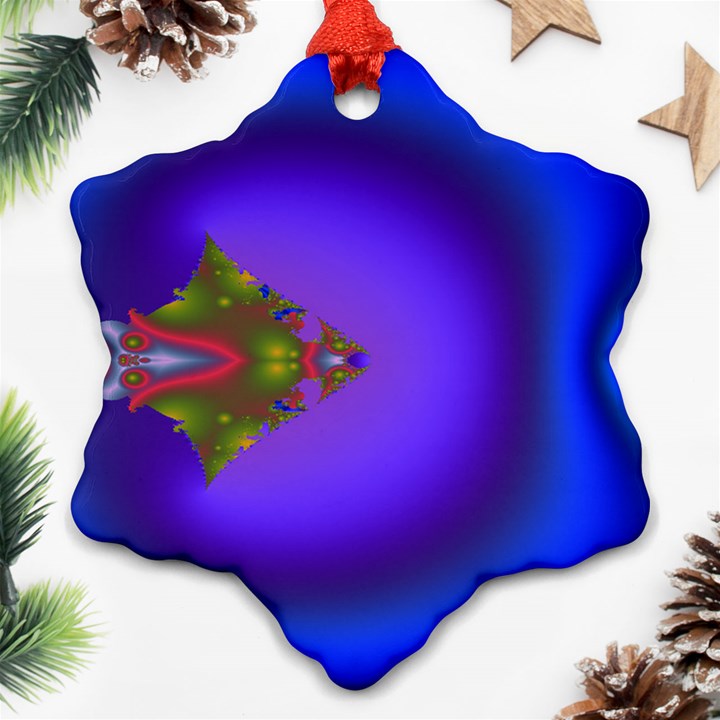 Into The Blue Fractal Snowflake Ornament (2-Side)