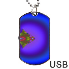 Into The Blue Fractal Dog Tag Usb Flash (two Sides) 