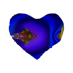 Into The Blue Fractal Standard 16  Premium Heart Shape Cushions by Fractalsandkaleidoscopes