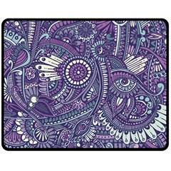 Purple Hippie Flowers Pattern, Zz0102, Fleece Blanket (medium) by Zandiepants