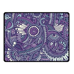 Purple Hippie Flowers Pattern, Zz0102, Fleece Blanket (small) by Zandiepants