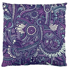 Purple Hippie Flowers Pattern, Zz0102, Standard Flano Cushion Case (two Sides) by Zandiepants