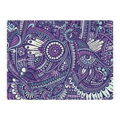 Purple Hippie Flowers Pattern, Zz0102, Double Sided Flano Blanket (mini) by Zandiepants