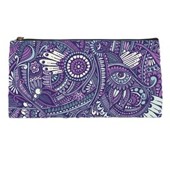 Purple Hippie Flowers Pattern, Zz0102, Pencil Case by Zandiepants