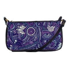 Purple Hippie Flowers Pattern, Zz0102, Shoulder Clutch Bag by Zandiepants