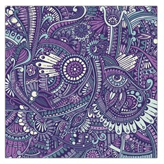 Purple Hippie Flowers Pattern, Zz0102, Large Satin Scarf (square) by Zandiepants