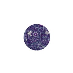 Purple Hippie Flowers Pattern, Zz0102, 1  Mini Magnet