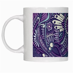 Purple Hippie Flowers Pattern, Zz0102, White Mug by Zandiepants