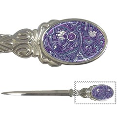 Purple Hippie Flowers Pattern, Zz0102, Letter Opener by Zandiepants