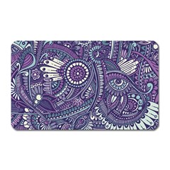 Purple Hippie Flowers Pattern, Zz0102, Magnet (rectangular) by Zandiepants