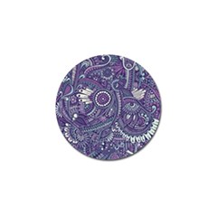 Purple Hippie Flowers Pattern, Zz0102, Golf Ball Marker (10 Pack) by Zandiepants