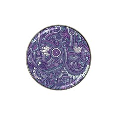 Purple Hippie Flowers Pattern, Zz0102, Hat Clip Ball Marker by Zandiepants