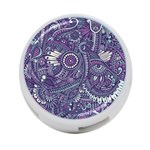 Purple Hippie Flowers Pattern, zz0102, 4-Port USB Hub (One Side) Front