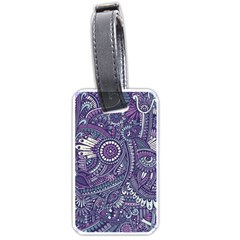 Purple Hippie Flowers Pattern, Zz0102, Luggage Tag (one Side) by Zandiepants