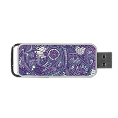 Purple Hippie Flowers Pattern, Zz0102, Portable Usb Flash (one Side) by Zandiepants