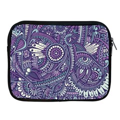 Purple Hippie Flowers Pattern, Zz0102, Apple Ipad 2/3/4 Zipper Case by Zandiepants