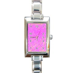 Pink Pattern Rectangle Italian Charm Watch by Valentinaart