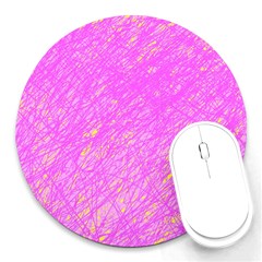 Pink Pattern Round Mousepads by Valentinaart