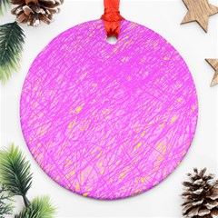 Pink Pattern Ornament (round) 