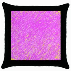 Pink Pattern Throw Pillow Case (black)