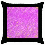 Pink pattern Throw Pillow Case (Black) Front