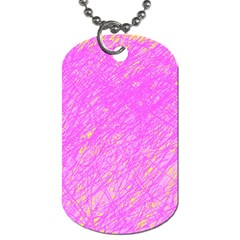 Pink Pattern Dog Tag (one Side) by Valentinaart