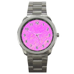 Pink Pattern Sport Metal Watch by Valentinaart