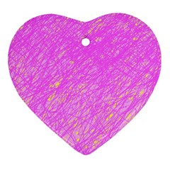 Pink Pattern Heart Ornament (2 Sides)