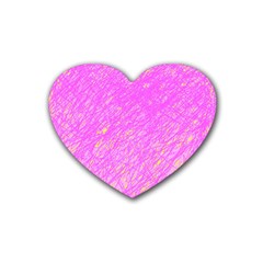 Pink Pattern Rubber Coaster (heart)  by Valentinaart