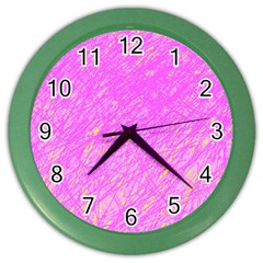 Pink Pattern Color Wall Clocks by Valentinaart