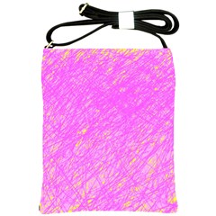 Pink Pattern Shoulder Sling Bags by Valentinaart