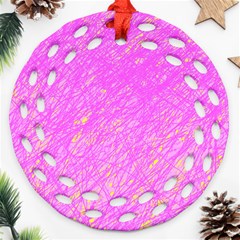 Pink Pattern Ornament (round Filigree) 