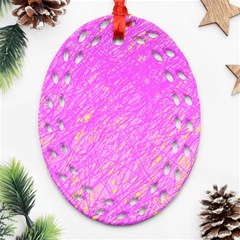 Pink Pattern Ornament (oval Filigree)  by Valentinaart