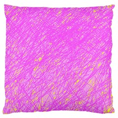 Pink Pattern Large Cushion Case (two Sides)