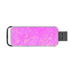 Pink Pattern Portable Usb Flash (one Side)