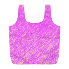 Pink Pattern Full Print Recycle Bags (l) 