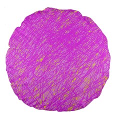 Pink Pattern Large 18  Premium Flano Round Cushions