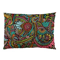 Colorful Hippie Flowers Pattern, Zz0103 Pillow Case (two Sides) by Zandiepants