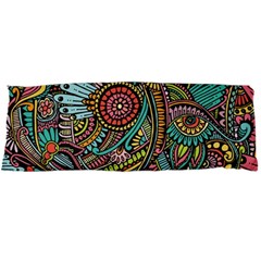 Colorful Hippie Flowers Pattern, Zz0103 Body Pillow Case Dakimakura (two Sides) by Zandiepants