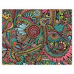 Colorful Hippie Flowers Pattern, Zz0103 Double Sided Flano Blanket (medium)