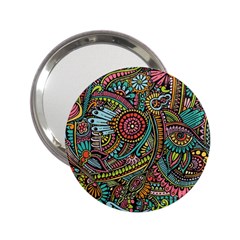 Colorful Hippie Flowers Pattern, Zz0103 2 25  Handbag Mirror by Zandiepants