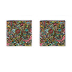 Colorful Hippie Flowers Pattern, Zz0103 Cufflinks (square) by Zandiepants