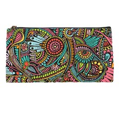 Colorful Hippie Flowers Pattern, Zz0103 Pencil Case by Zandiepants