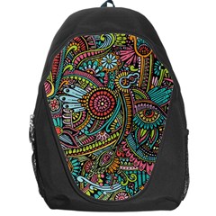 Colorful Hippie Flowers Pattern, Zz0103 Backpack Bag by Zandiepants