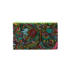 Colorful Hippie Flowers Pattern, Zz0103 Cosmetic Bag (xs) by Zandiepants