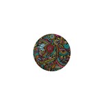 Colorful Hippie Flowers Pattern, zz0103 1  Mini Button Front