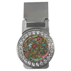 Colorful Hippie Flowers Pattern, Zz0103 Money Clip (cz) by Zandiepants