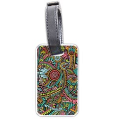 Colorful Hippie Flowers Pattern, Zz0103 Luggage Tag (one Side) by Zandiepants