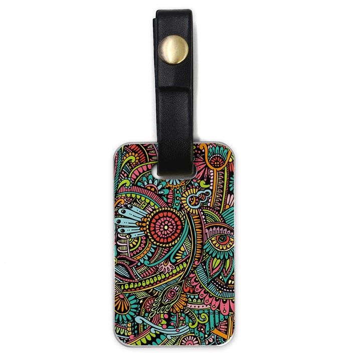 Colorful Hippie Flowers Pattern, zz0103 Luggage Tag (one side)